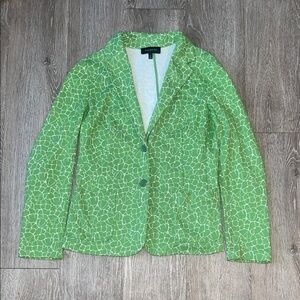 Talbots Green floral Women's Blazer cotton stretch casual size medium jacket